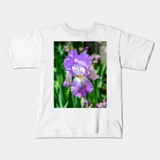 Bearded Iris in bloom Kids T-Shirt